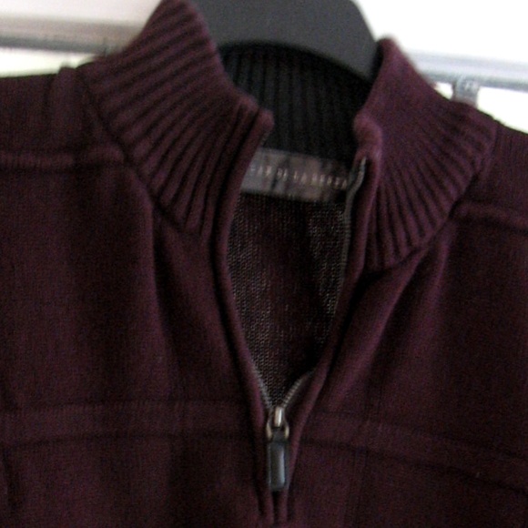 OSCAR DE LA RENTA 1/4 ZIP PURPLE/MAROON SWEATER XL - Picture 2 of 2